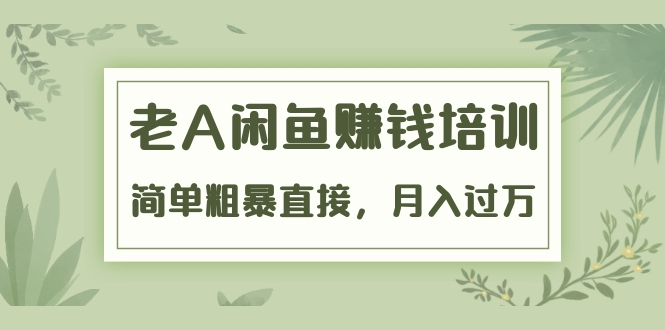 《老A闲鱼赚钱培训》简单粗暴直接，月入过万真正的闲鱼战术实课（51节课）-优才资源站