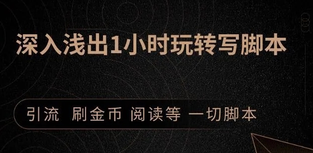 引流脚本实战课：1小时深入浅出视频实操讲解，教你0基础学会写引流脚本-优才资源站