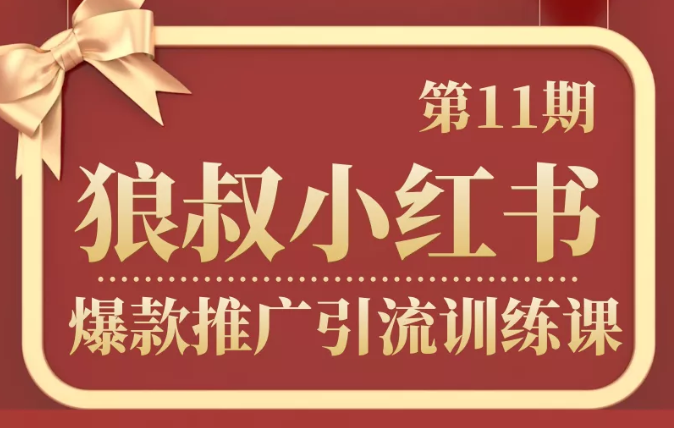 狼叔小红书爆款推广引流训练课第11期，手把手带你玩转小红书-优才资源站