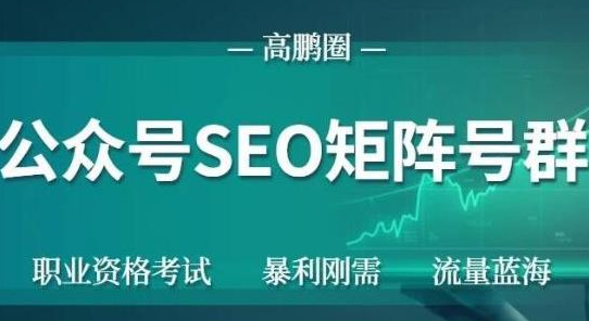 高鹏圈公众号SEO矩阵号群，实操20天纯收益25000+，普通人都能做-优才资源站