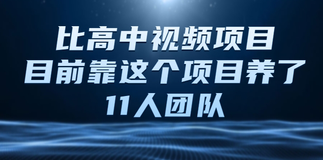 比高中视频项目，目前靠这个项目养了11人团队【视频课程】-优才资源站