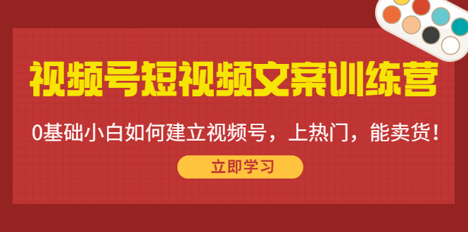 视频号短视频文案训练营：0基础小白如何建立视频号，上热门，能卖货！-优才资源站