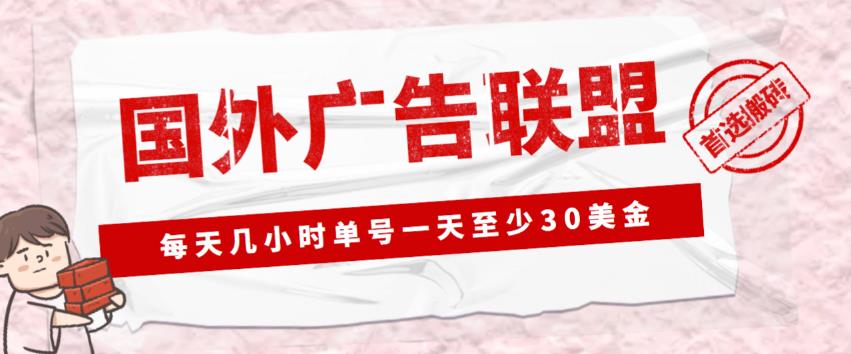 外面收费1980的最新国外LEAD广告联盟搬砖项目，单号一天至少30美金【详细玩法教程】-优才资源站