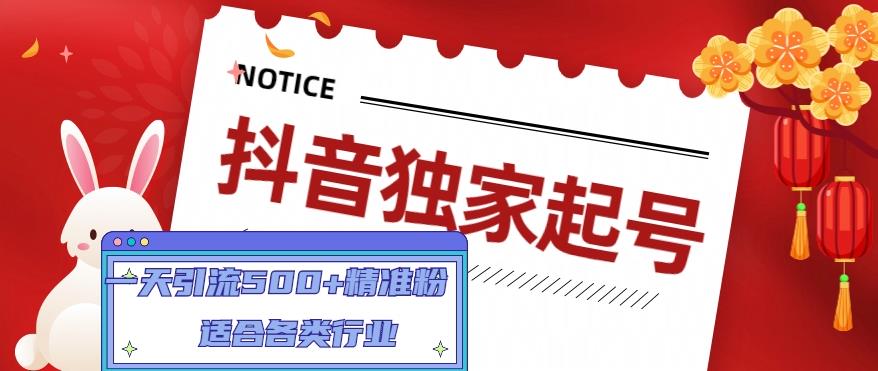 抖音独家起号，一天引流500+精准粉，适合各类行业（9节视频课）-优才资源站