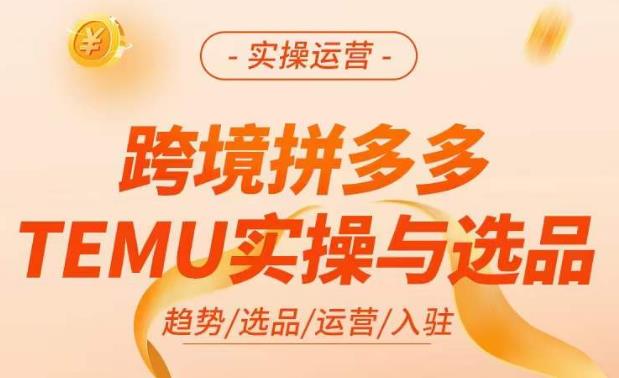 跨境拼多多TEMU实操与选品，​掌握平台运营方法技巧，选品避坑12条标准，爆款的底层思路等-优才资源站