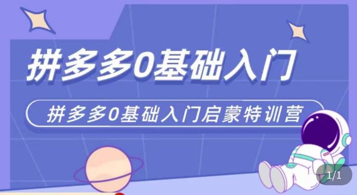 六一电商·拼多多运营0-1实操特训营，拼多多从基础到进阶的可实操玩法-优才资源站