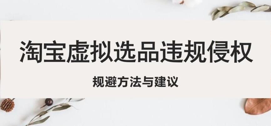 淘宝虚拟违规侵权规避方法与建议，6个部分详细讲解，做虚拟资源必看-优才资源站