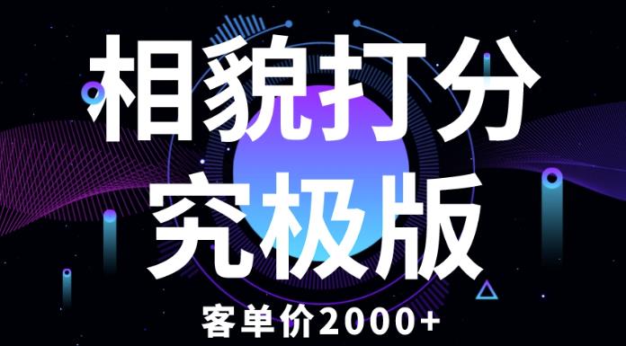 相貌打分究极版，客单价2000+纯新手小白就可操作的项目-优才资源站