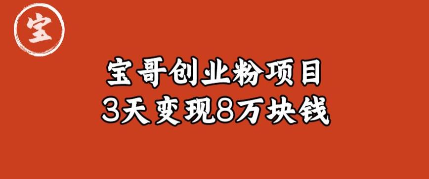 宝哥IP图文创业粉引流项目实战分享：单个账号3天涨粉1万，变现8万块钱（图文教程）【揭秘】-优才资源站