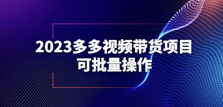 2023多多视频带货项目，可批量操作【保姆级教学】【揭秘】-优才资源站