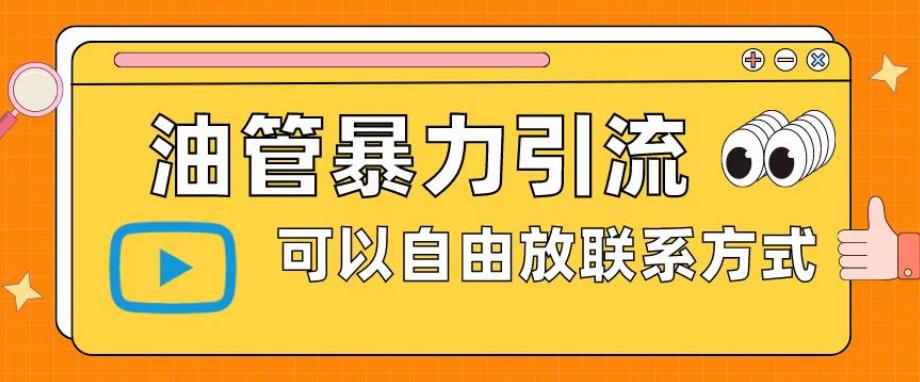 油管暴力引流，可以自由放联系方式【揭秘】-优才资源站