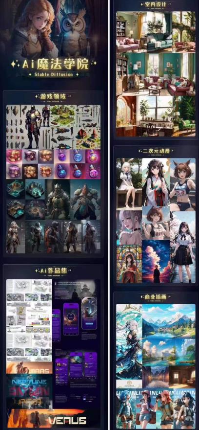 Ai魔法绘画 Stable Diffusion专业课高效辅助Ui/运营作品集0到精通系统课-优才资源站