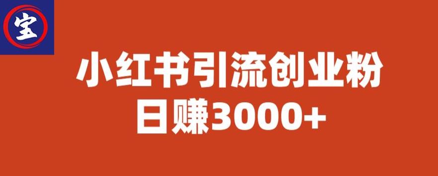 宝哥小红书引流创业粉，日赚3000+【揭秘】-优才资源站