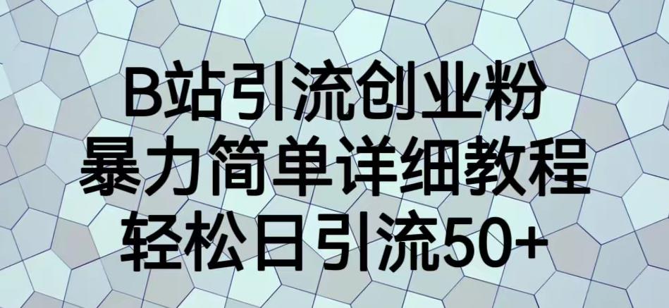 B站引流创业粉，暴力简单详细教程，轻松日引流50+【揭秘】-优才资源站