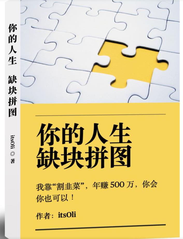 某高赞电子书《你的人生，缺块拼图——我靠“割韭菜”，年赚500万，你会你也可以》-优才资源站