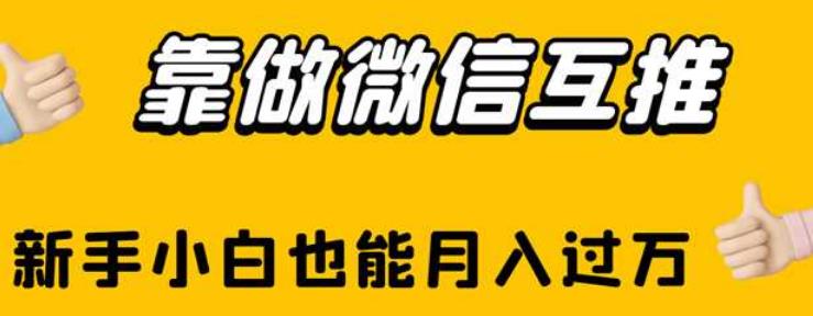 靠做微信互推，新手小白也能月入过万【揭秘】-优才资源站