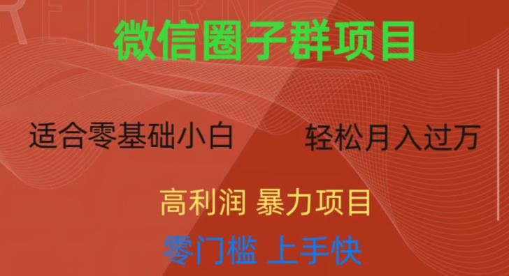 微信资源圈子群项目，零门槛，易上手，一个群1元，一天轻轻松松300+【揭秘】-优才资源站