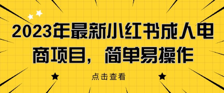 2023年最新小红书成人电商项目，简单易操作【详细教程】【揭秘】-优才资源站