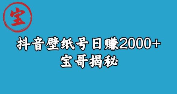 宝哥抖音壁纸号日赚2000+，不需要真人露脸就能操作【揭秘】-优才资源站