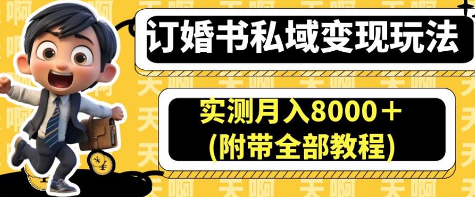 订婚书私域变现玩法，实测月入8000＋(附带全部教程)【揭秘】-优才资源站