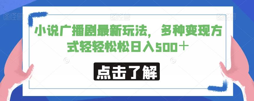 小说广播剧最新玩法，多种变现方式轻轻松松日入500＋【揭秘】-优才资源站