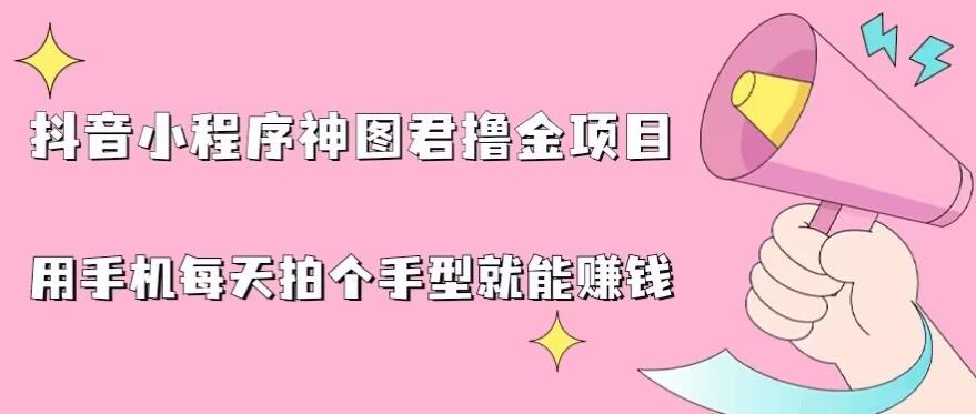 抖音小程序神图君撸金项目，用手机每天拍个手型挂载一下小程序就能赚钱【揭秘】-优才资源站