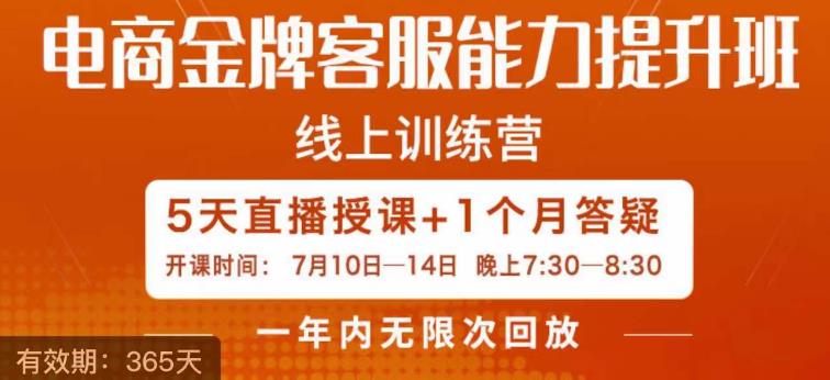 电商金牌客服能力提升班，提升客服能力是你店铺业绩的关键要素-优才资源站