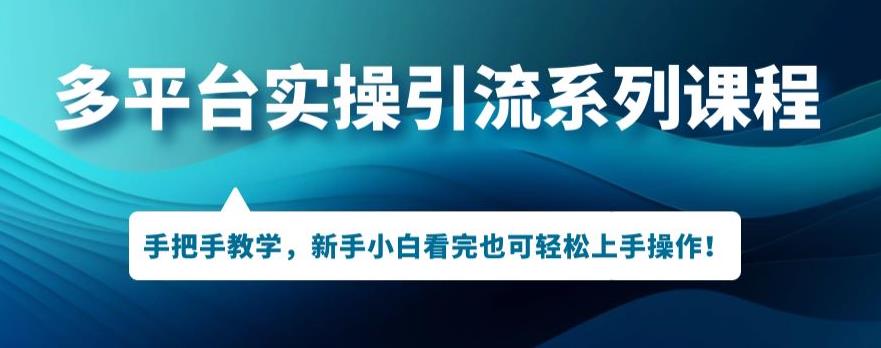 多平台引流实操系列课程，新手小白看完也可轻松上手进行引流操作-优才资源站