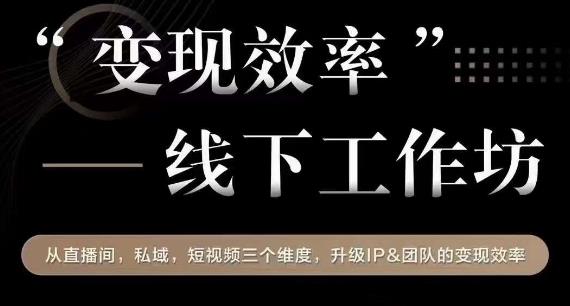 变现效率线下工作坊，从‮播直‬间、私域、‮视短‬频‮个三‬维度，升级IP和团队变现效率-优才资源站