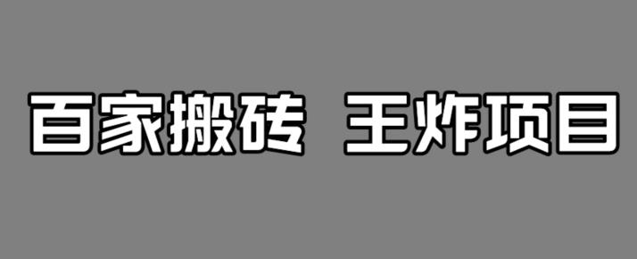 百家最新搬运玩法，单号月入5000+【揭秘】-优才资源站