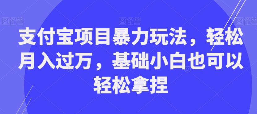 支付宝项目暴力玩法，轻松月入过万，基础小白也可以轻松拿捏【揭秘】-优才资源站