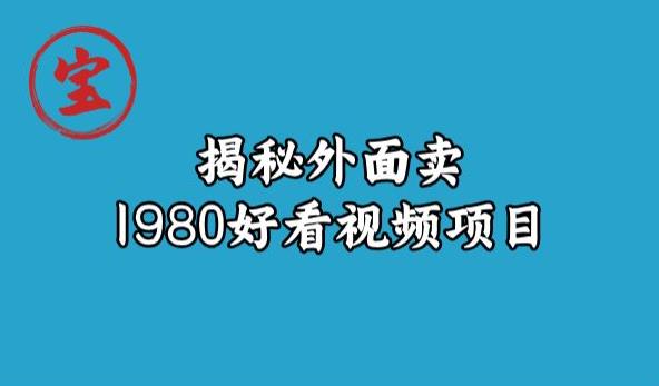 宝哥揭秘外面卖1980好看视频项目，投入时间少，操作难度低-优才资源站