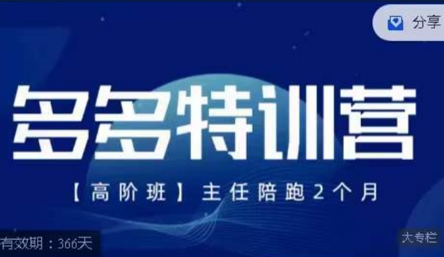 纪主任·多多特训营高阶班【9月13日更新】，拼多多最新玩法技巧落地实操-优才资源站