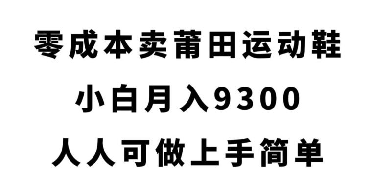 零成本卖莆田运动鞋，小白月入9300，人人可做上手简单【揭秘】-优才资源站