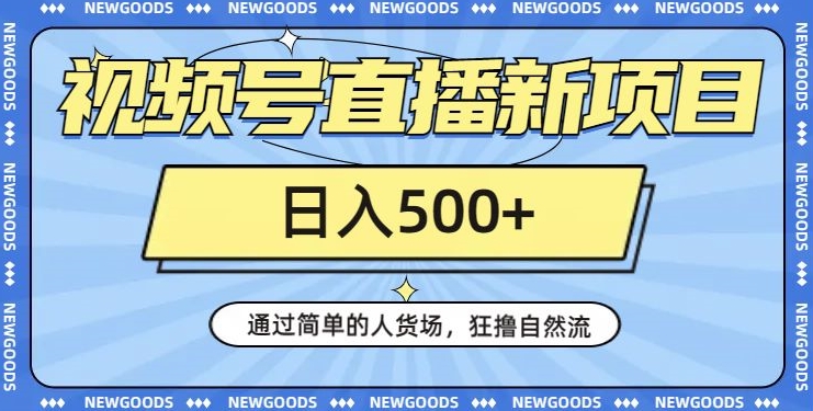 视频号直播新项目，通过简单的人货场，狂撸自然流，日入500+【260G资料】-优才资源站