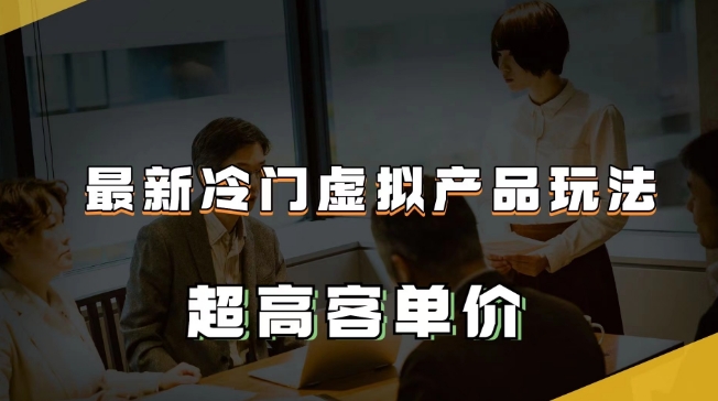 最新冷门虚拟产品玩法，超高客单价，月入2-3万＋【揭秘】-优才资源站