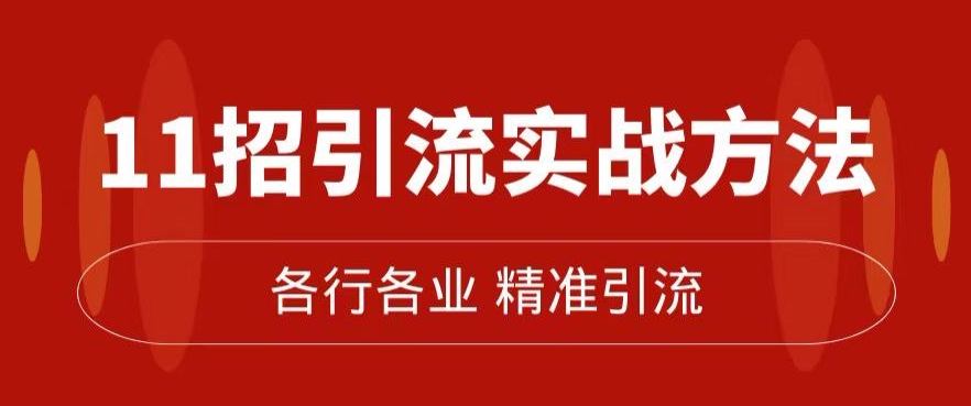 精准引流术：11招引流实战方法，让你私域流量加到爆（11节课完整)-优才资源站