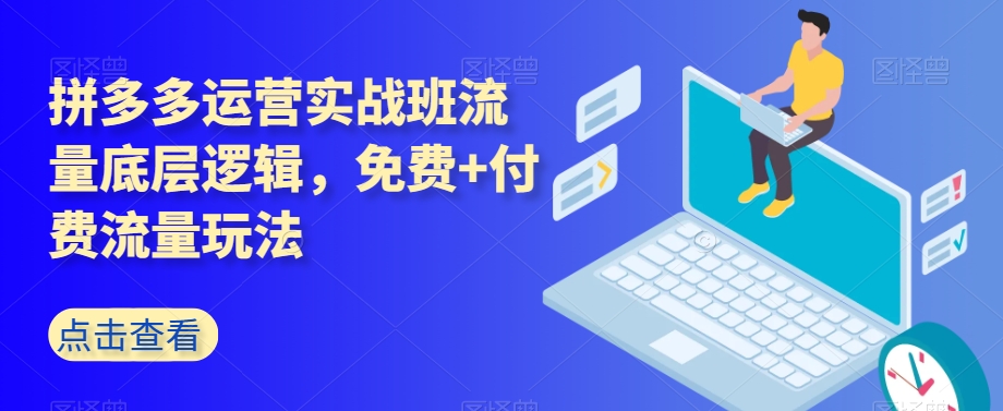 拼多多运营实战班流量底层逻辑，免费+付费流量玩法-优才资源站