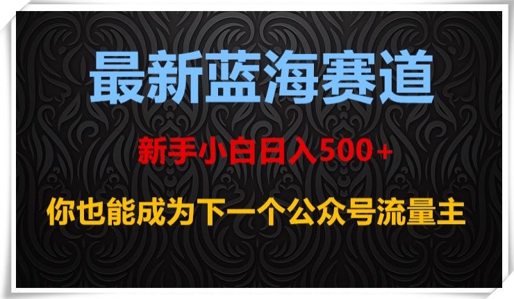 最新蓝海赛道，新手小白日入500+，你也能成为下一个公众号流量主【揭秘】-优才资源站