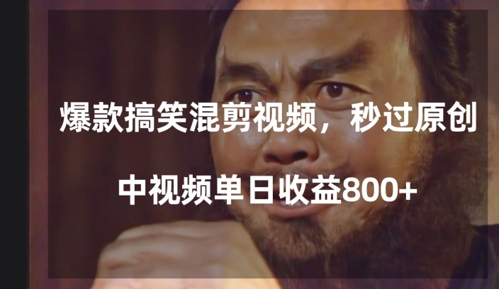 爆款搞笑混剪视频，百分百过原创，单日中视频播放收益800+【揭秘】-优才资源站