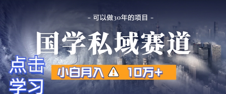 暴力国学私域赛道，小白月入10万+，引流+转化完整流程【揭秘】-优才资源站