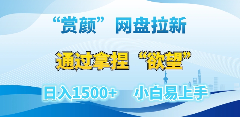 “赏颜”网盘拉新赛道，通过拿捏“欲望”日入1500+，小白易上手【揭秘】-优才资源站