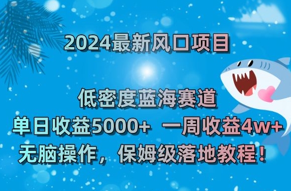 2024最新风口项目，低密度蓝海赛道，单日收益5000+，一周收益4w+！【揭秘】-优才资源站