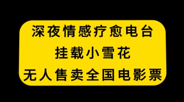 深夜情感疗愈电台，挂载小雪花，无人售卖全国电影票【揭秘】-优才资源站