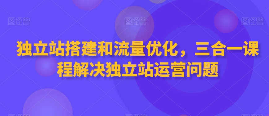 独立站搭建和流量优化，三合一课程解决独立站运营问题-优才资源站