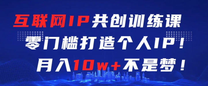 互联网IP共创训练课，零门槛零基础打造个人IP，月入10w+不是梦【揭秘】-优才资源站