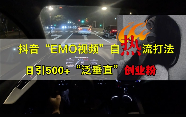 抖音EMO视频自热打法，日引500+“泛垂直”创业粉-优才资源站