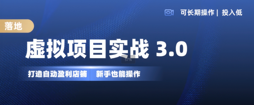 虚拟项目实战3.0，打造自动盈利店铺，可长期操作投入低，新手也能操作-优才资源站