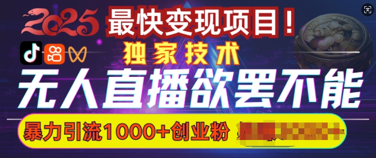 欲罢不能的无人直播引流，超暴力日引流1000+高质量精准创业粉-优才资源站